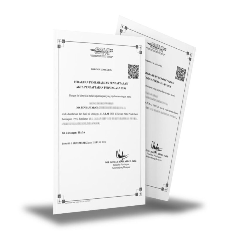 Daftar SSM Online -Renew, Reprint, Change Info, Terminate