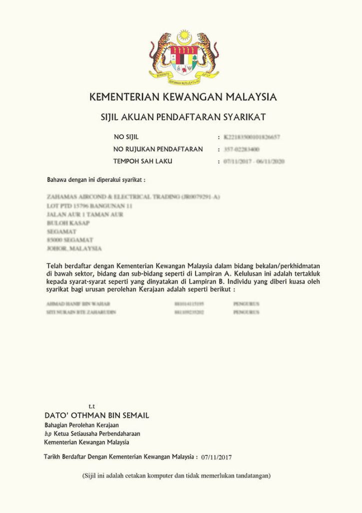 FINANCIAL LICENCE MOF